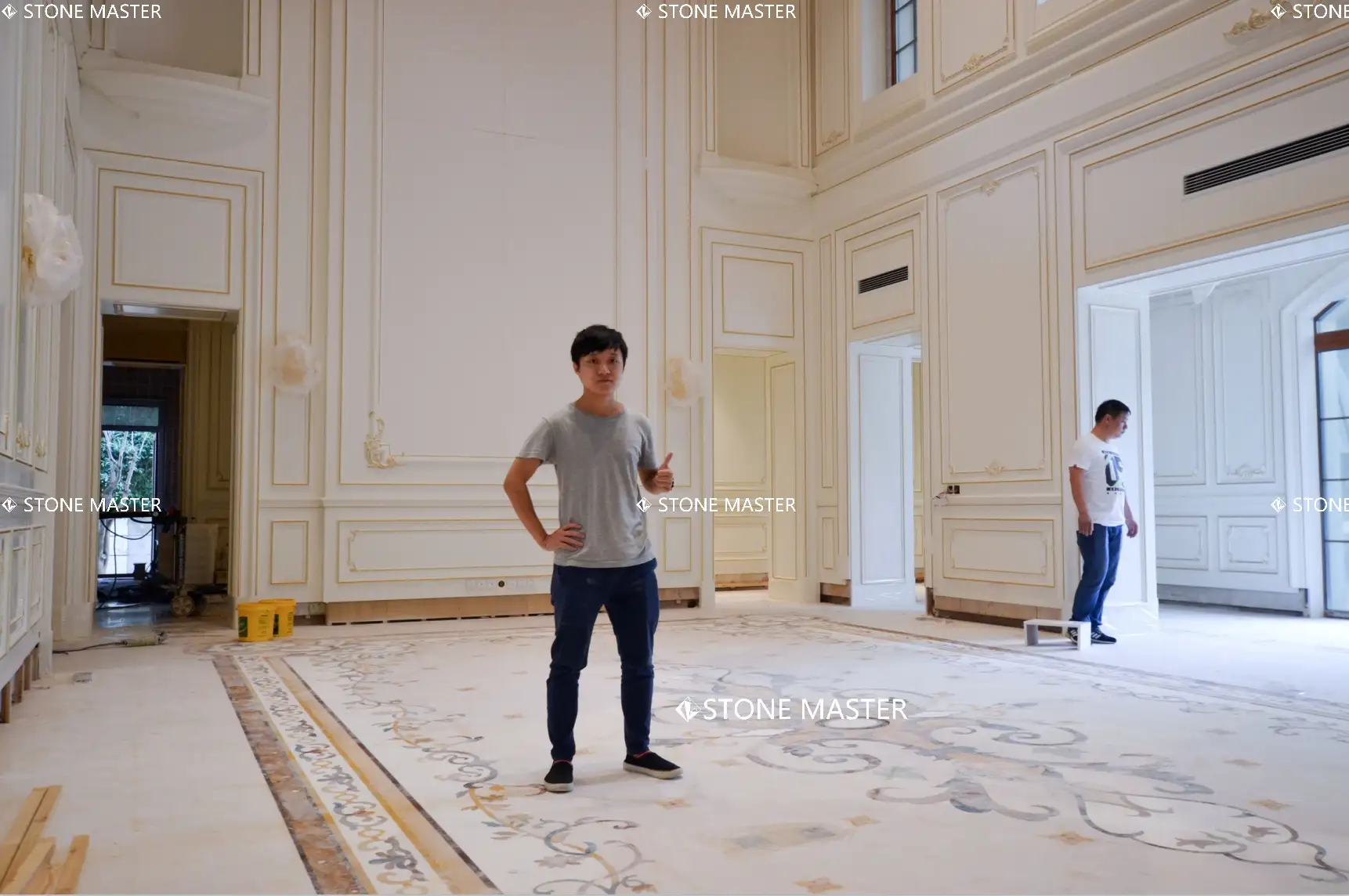 Luxurious Villa Flooring Inlay Project Elegant Custom Marble Inlay Flooring Design