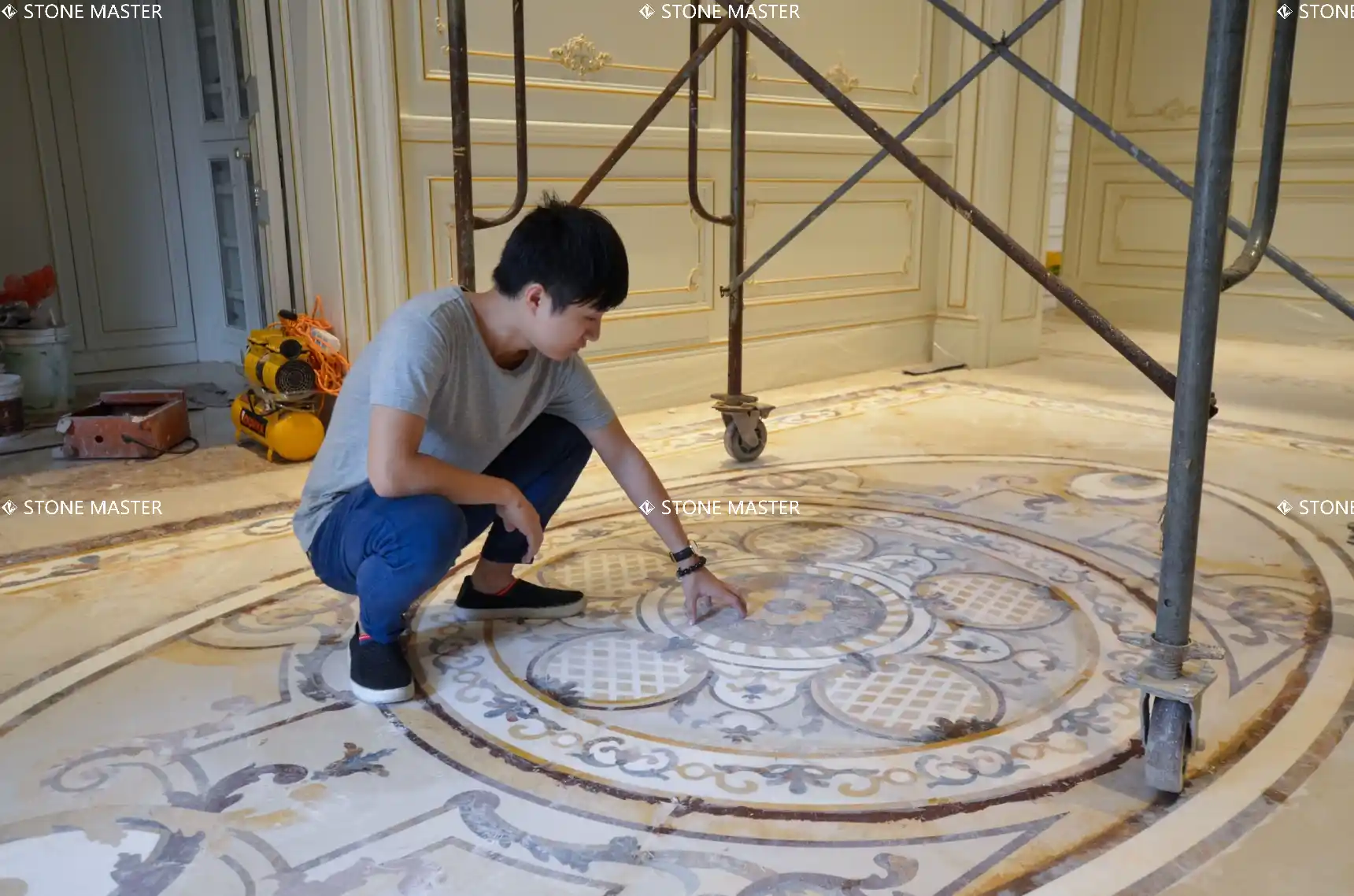 marble inlay flooring for temple