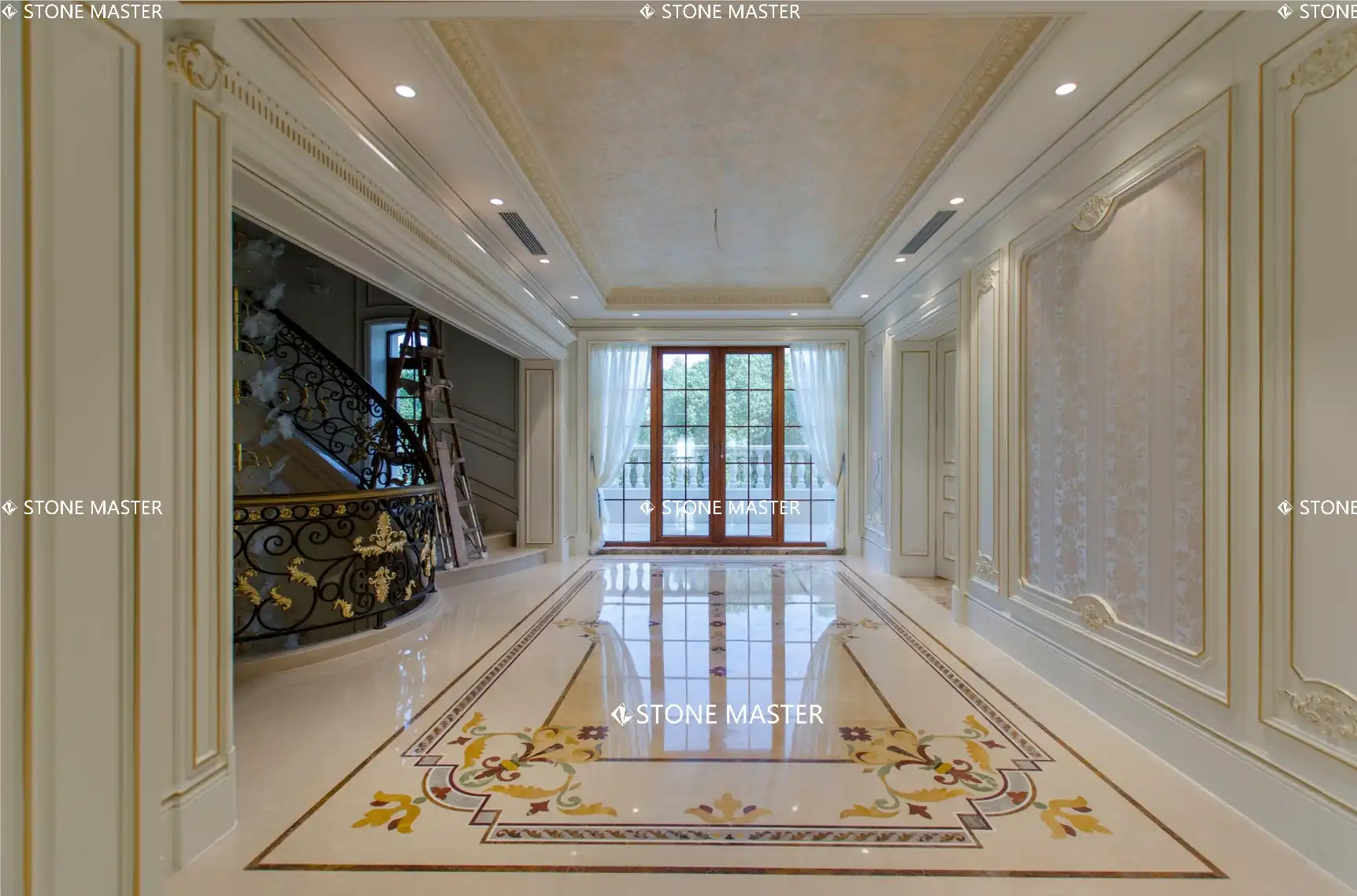 marble inlay flooring for temple