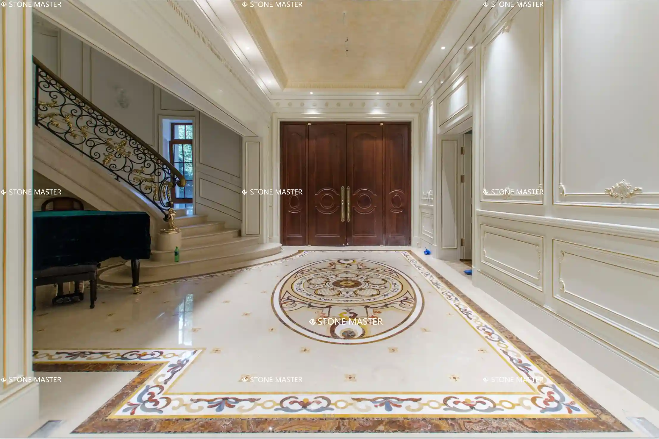 marble inlay flooring for temple