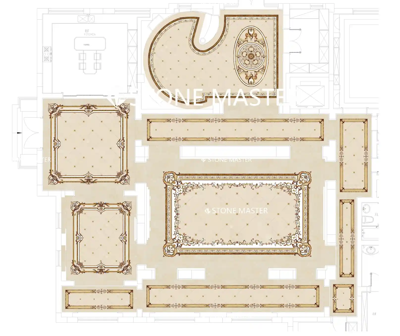 marble inlay flooring for temple