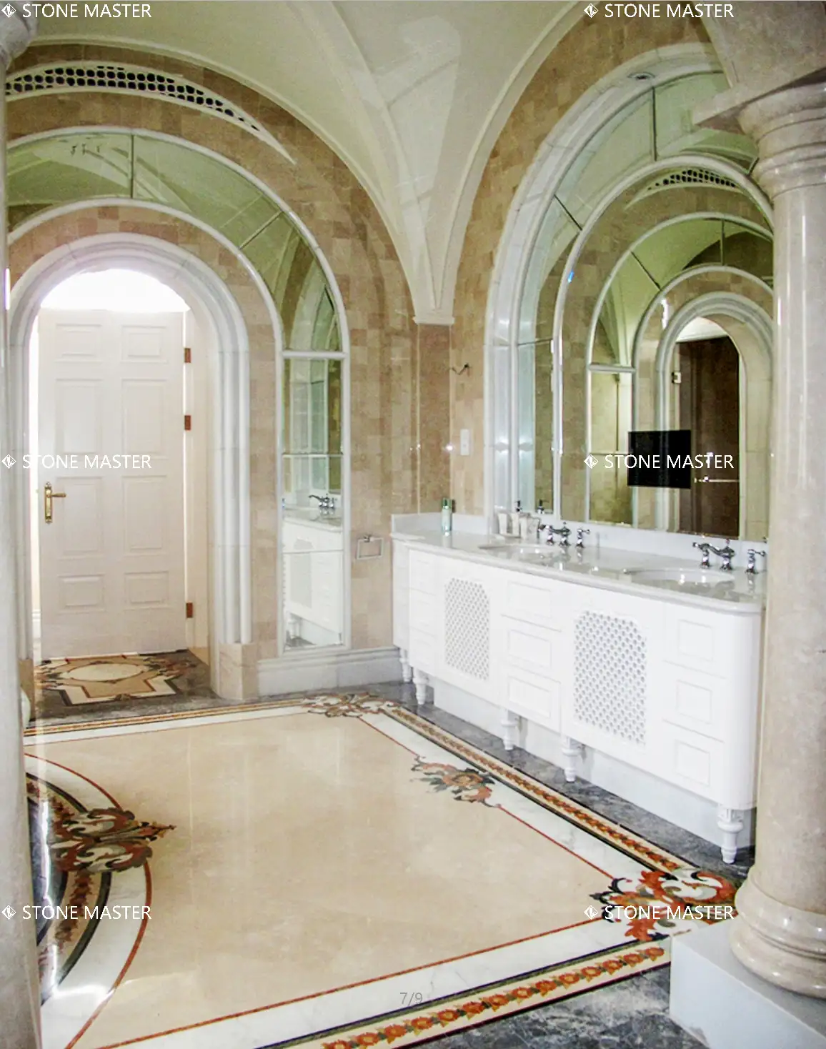 Classic Marble Inlay Medallion Flooring Luxury Villa Interior Design Floor Idea