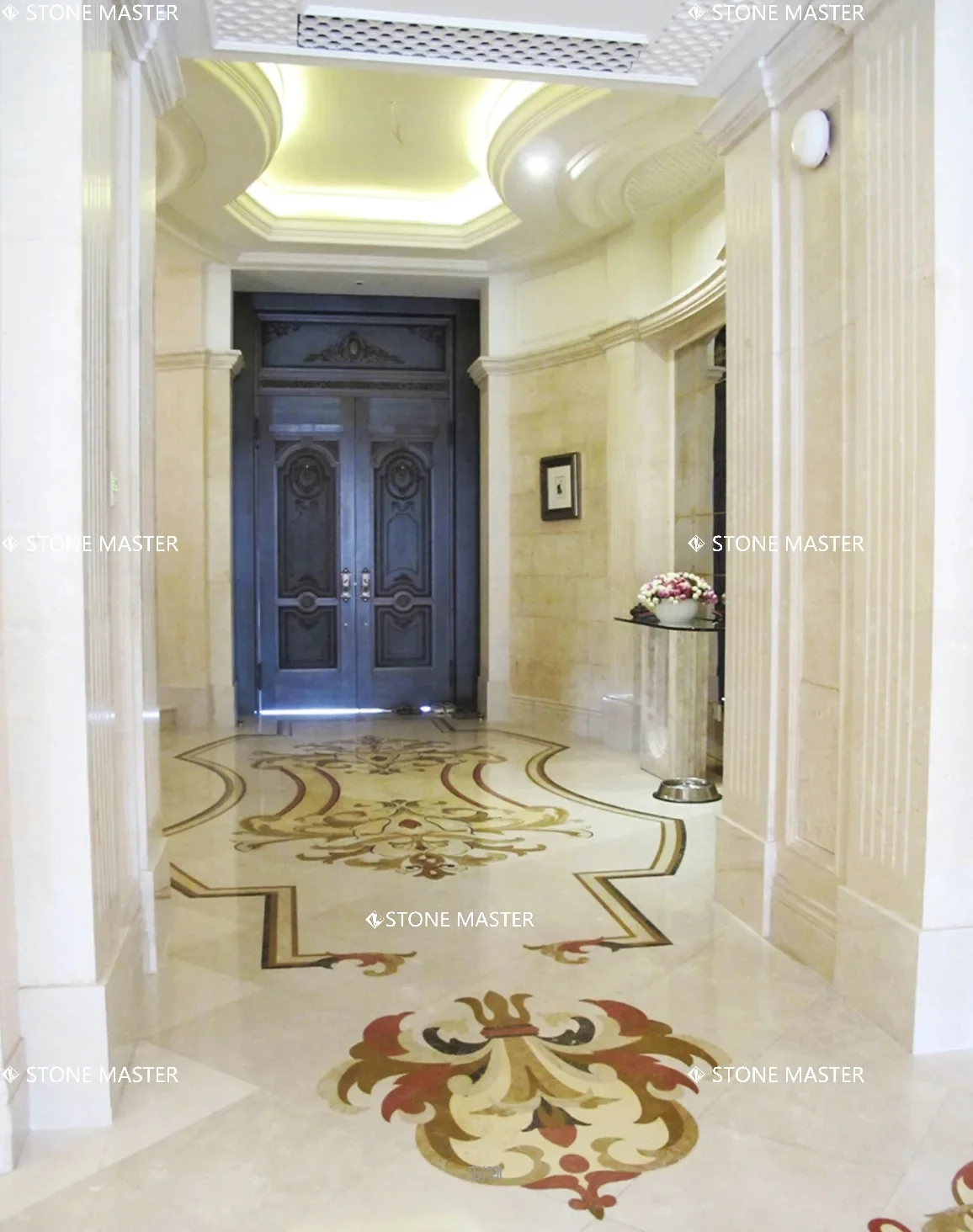 Classic Marble Inlay Medallion Flooring Luxury Villa Interior Design Floor Idea