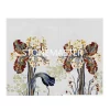 Artistic Marble Inlay Background Wall Decor Floral