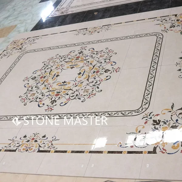 Elegant Marble Mosaic Floor Marble Medallion by Stone Master