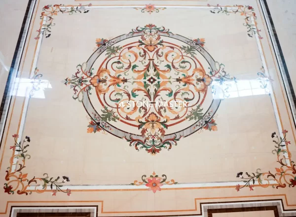 Marble Inlay Flooring Custom Medallion Design
