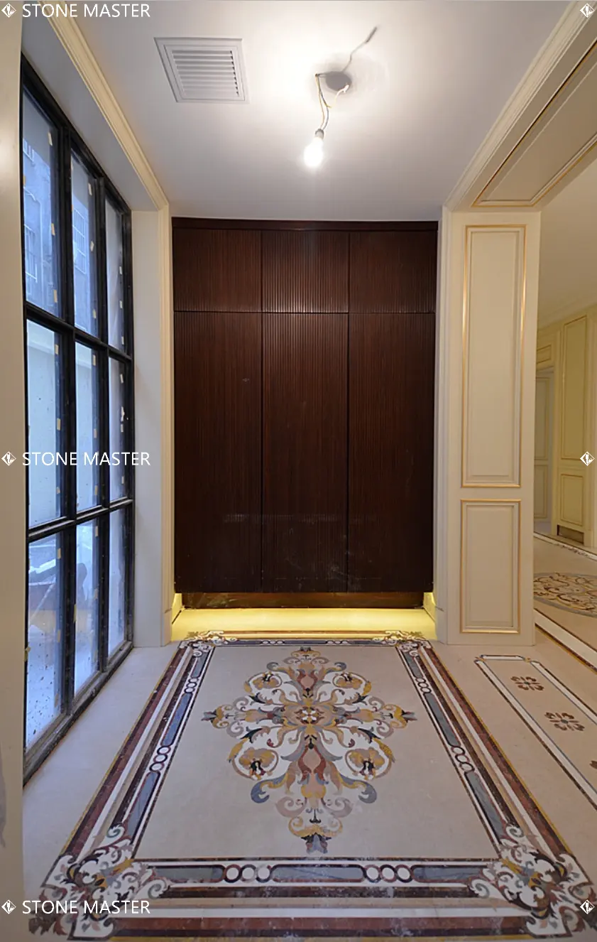 Royal Custom Flooring with Marble Inlay Work