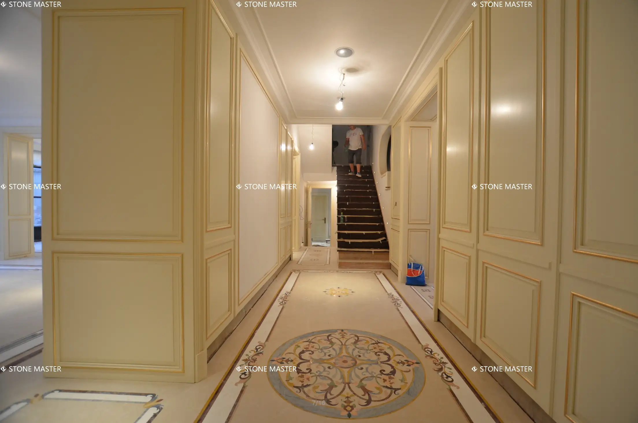 Royal Custom Flooring with Marble Inlay Work