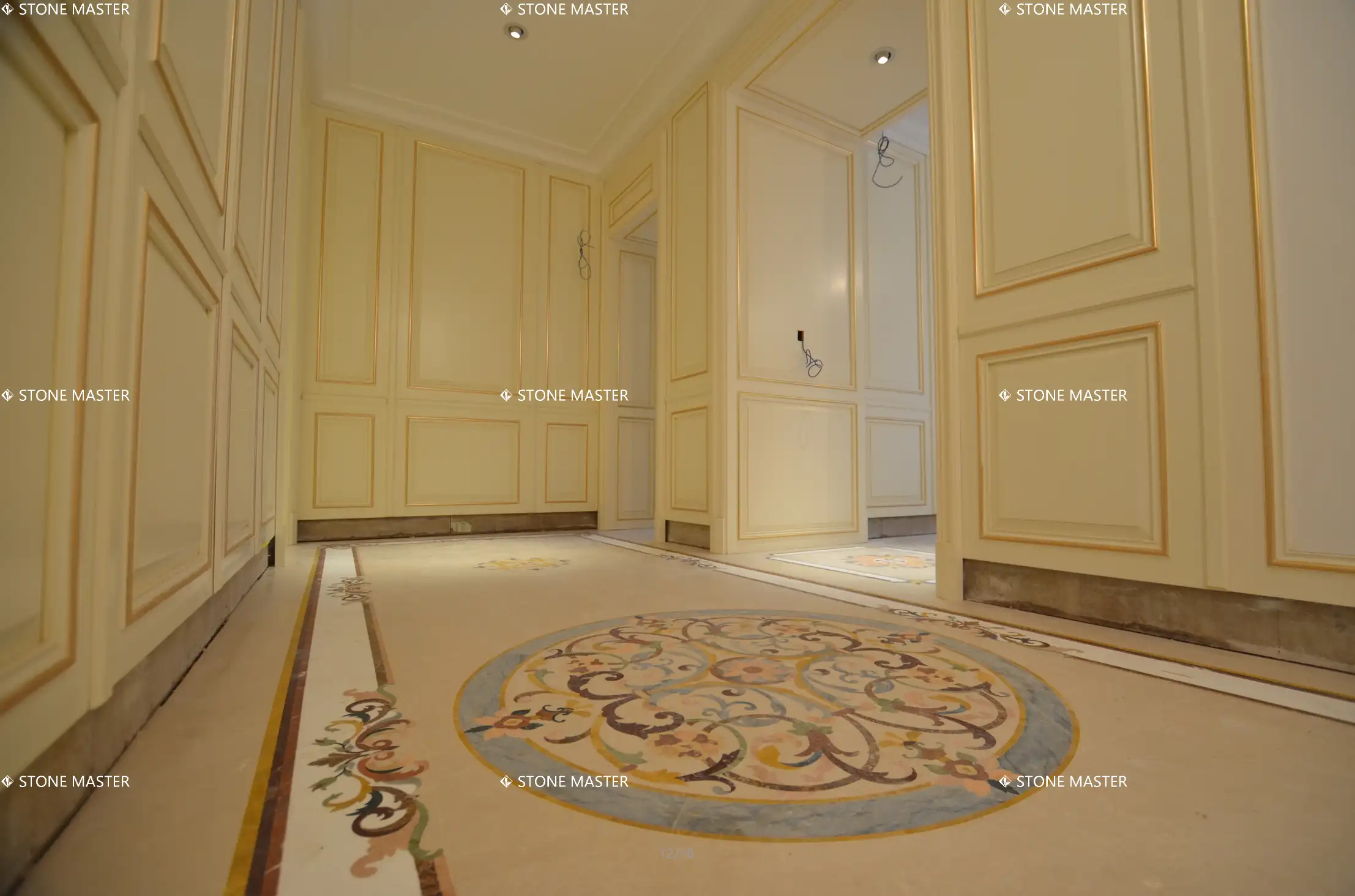 Royal Custom Flooring with Marble Inlay Work