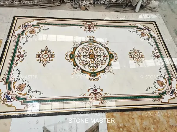 Royal Custom Flooring with Style Marble and Decorative Inlay