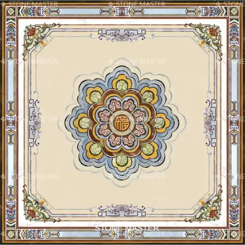 Royal Custom Flooring with Designer Marble Inlay Design