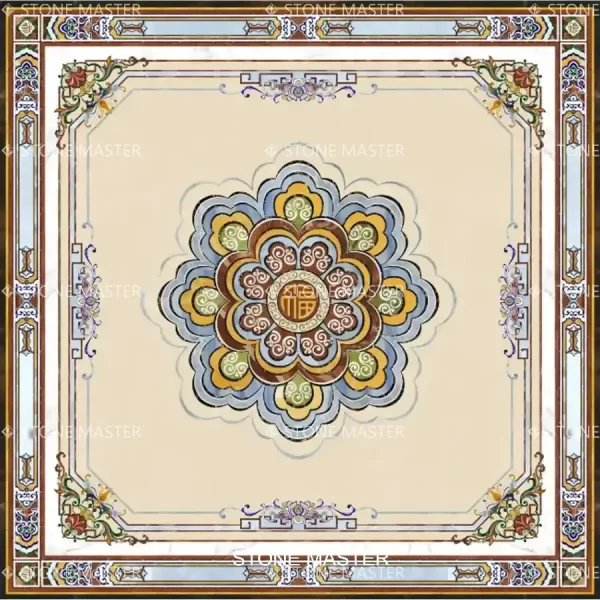 Royal Custom Flooring with Designer Marble Inlay Design