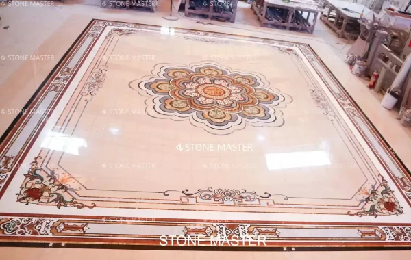 Royal Custom Flooring with Designer Marble Inlay Design