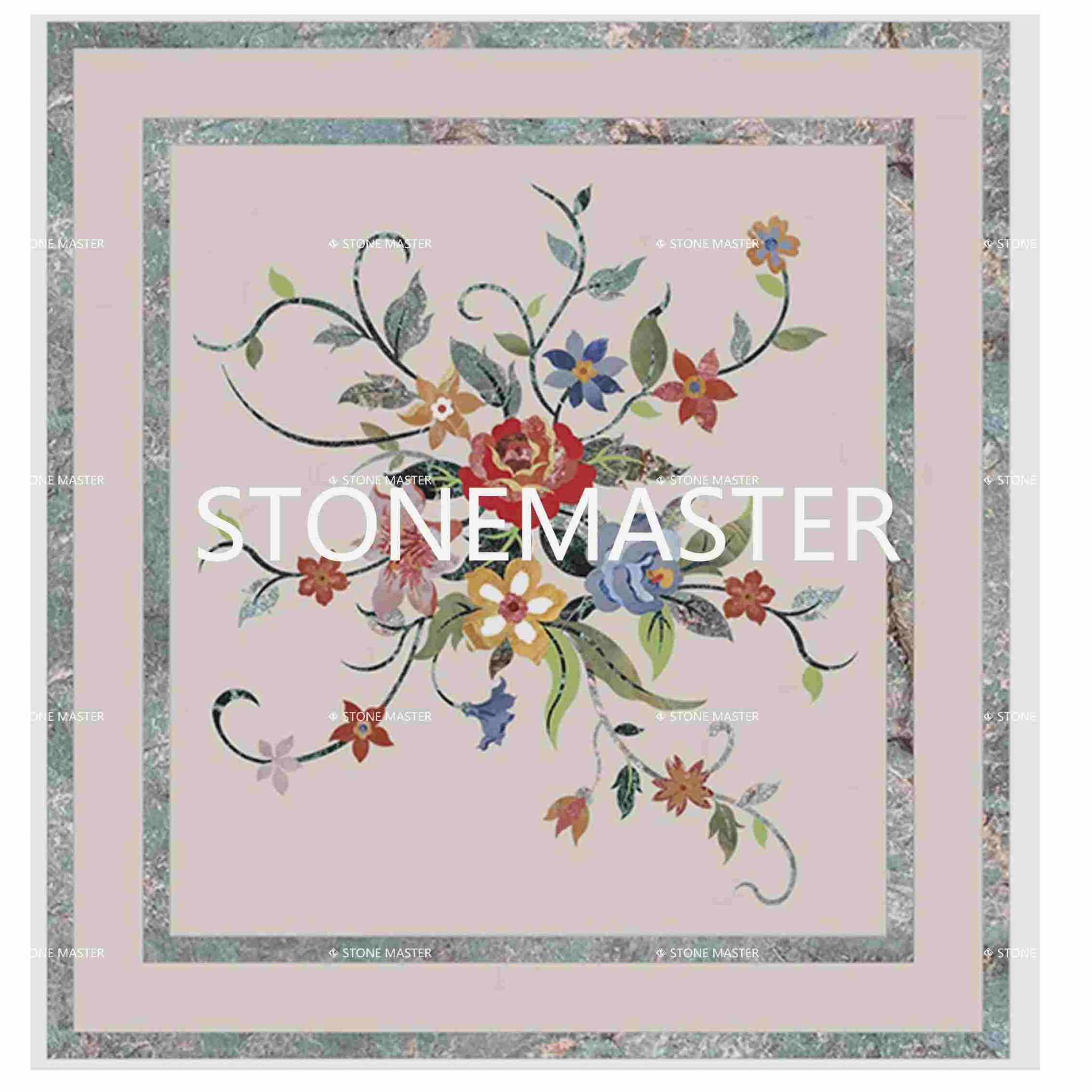 Tile Letter Inlay Elegant Tile Inlay for Entrance Hall Flooring and Lift Floors