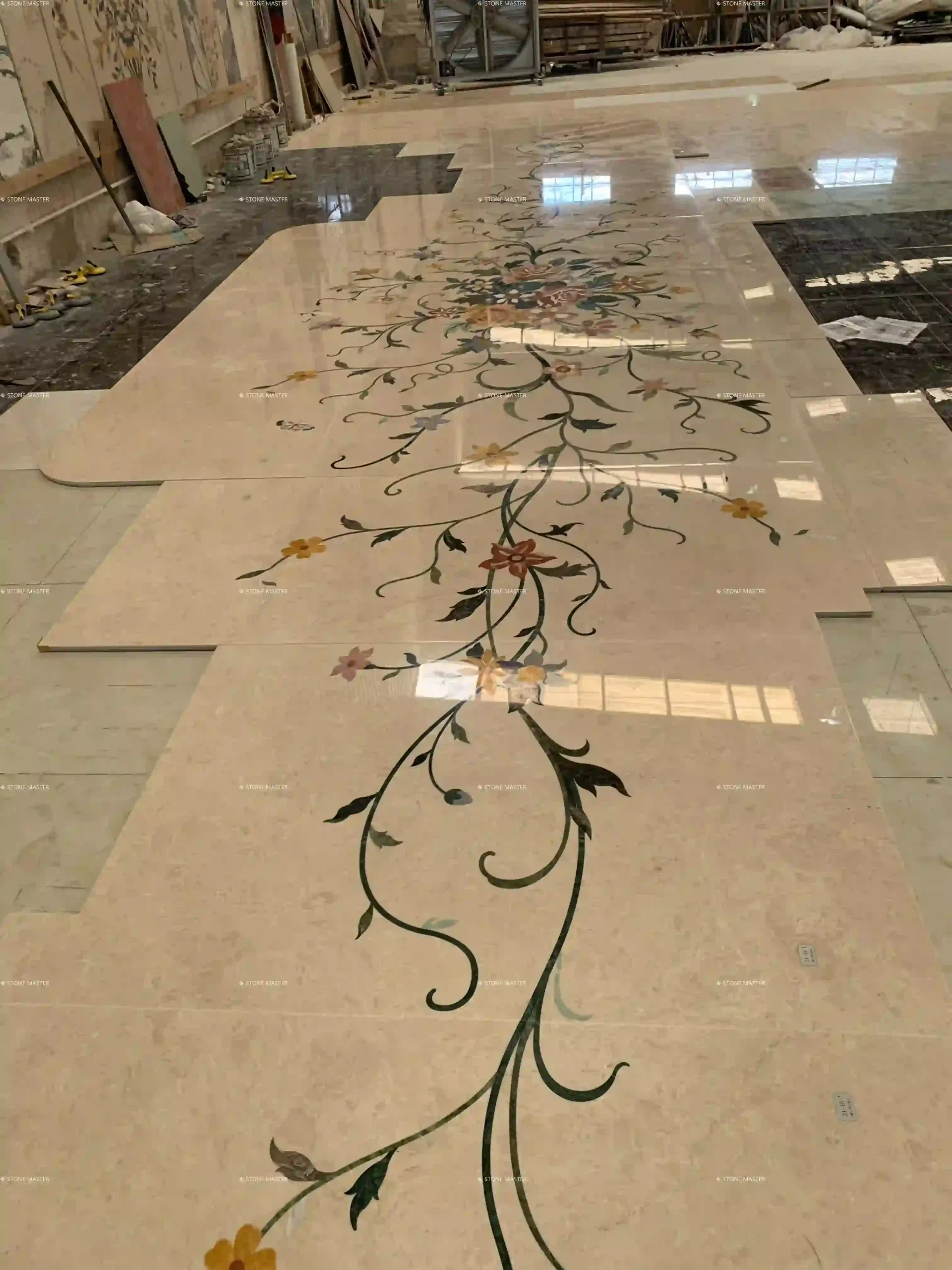 Luxury Villa Marble Inlay Flooring
