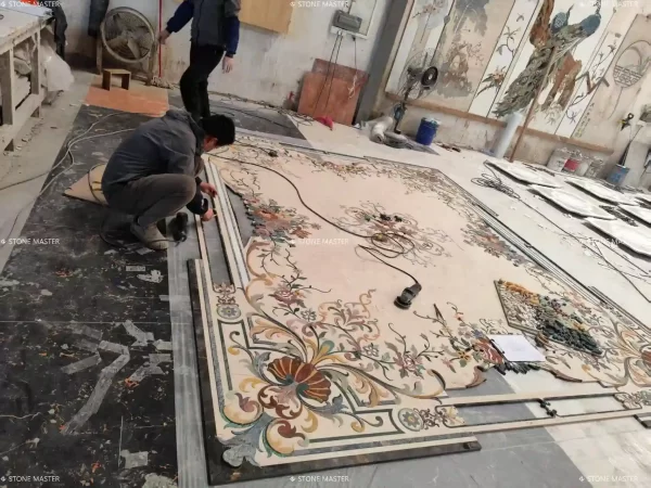 Luxury Villa Marble Inlay Flooring