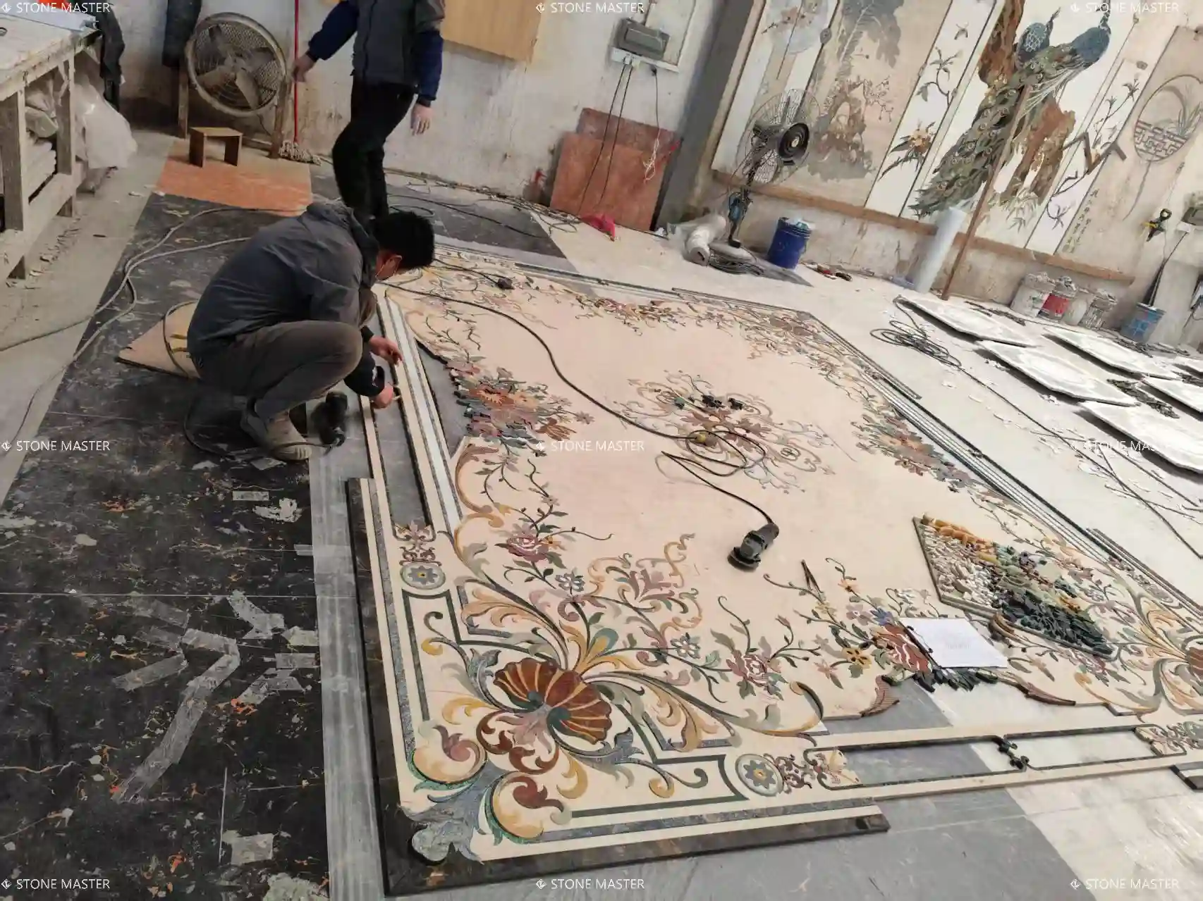 Luxury Villa Marble Inlay Flooring