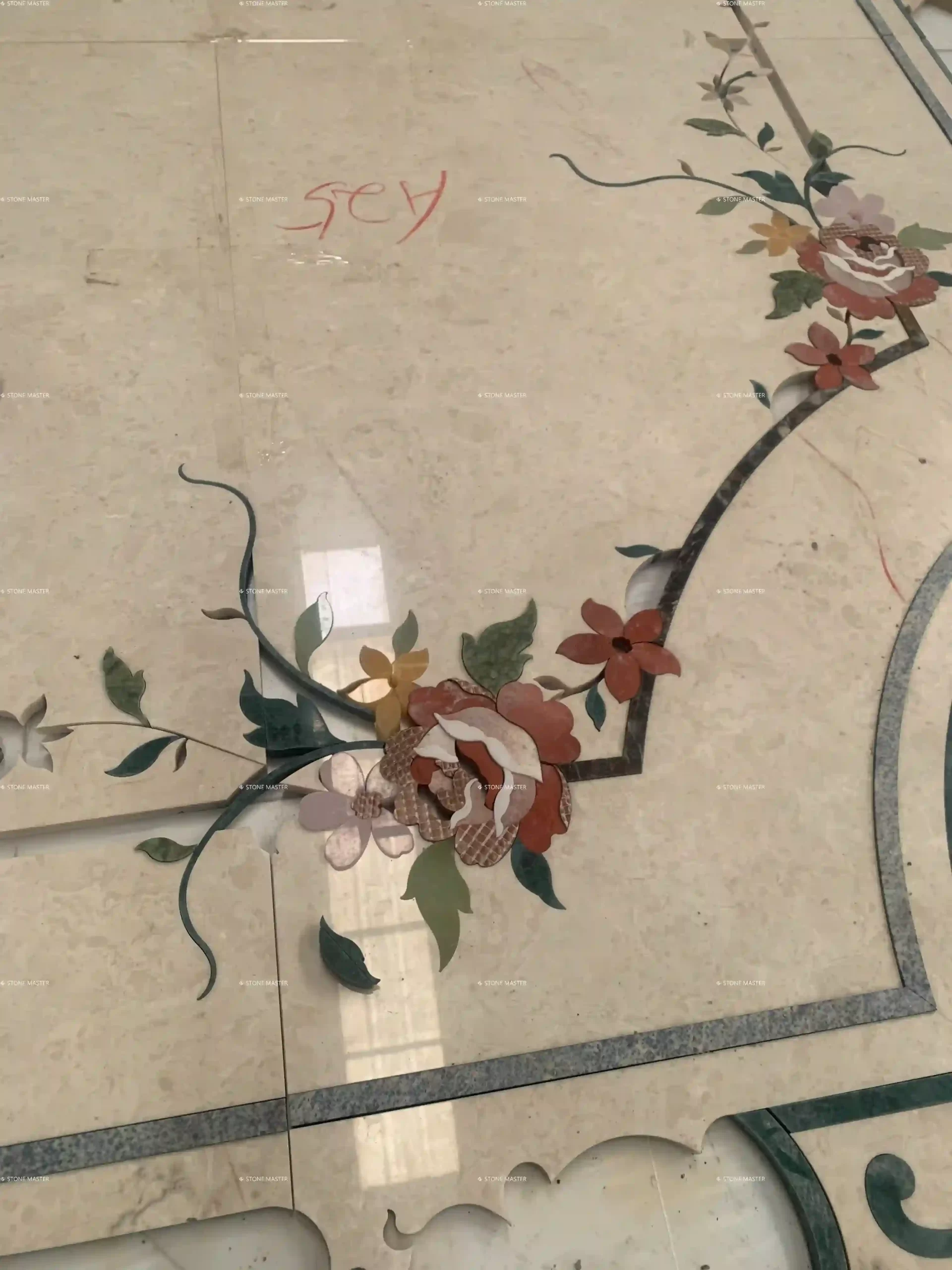 Luxury Villa Marble Inlay Flooring