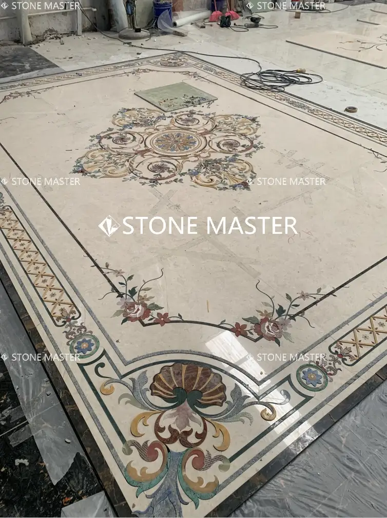Luxury Villa Marble Inlay Flooring