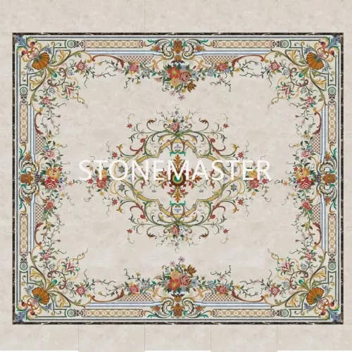 Elegant Marble Inlay for Royal Flooring: Timeless Floor Medallions with Custom Marble Designs