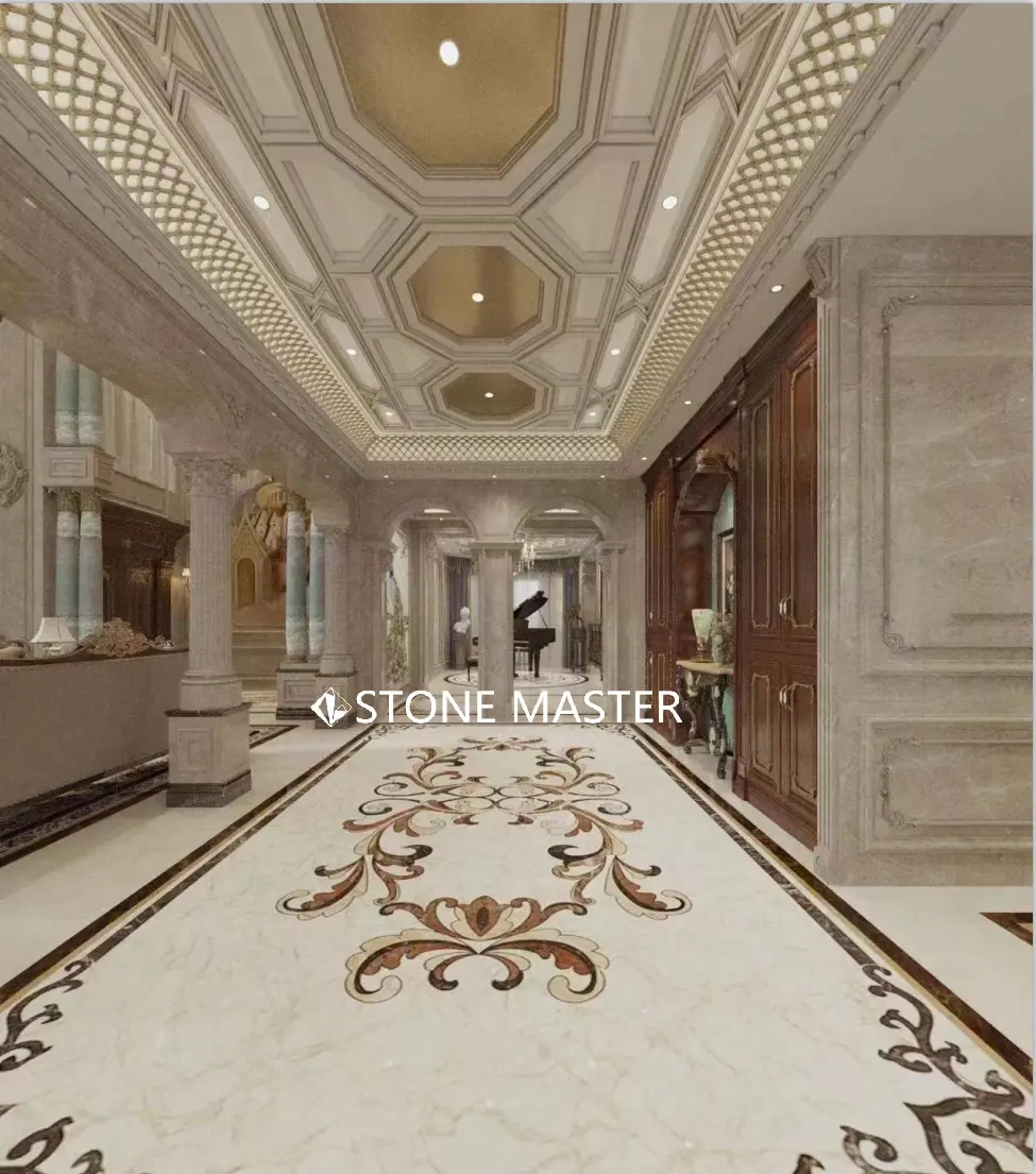 Luxury Villa Marble Inlay Flooring