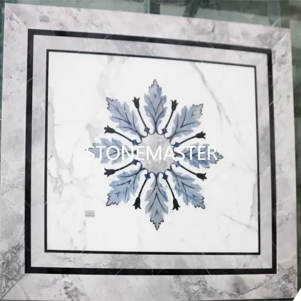 Elegant Blue Marble Medallion – Contemporary Style Marble Inlay
