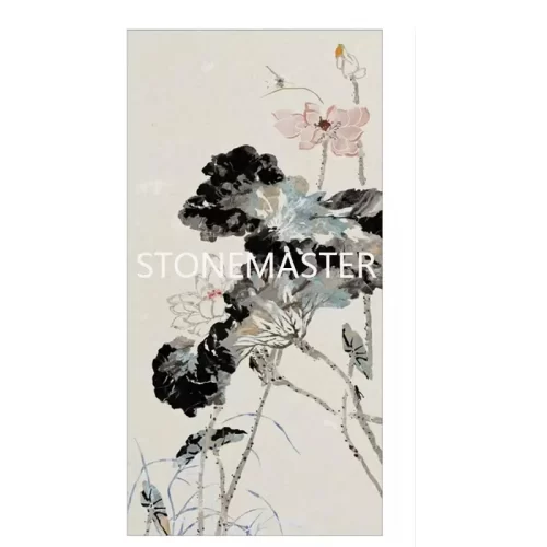 Marble Inlay Background Wall Decor Lotus Design Painting This exquisite Marble Inlay background wall is a timeless fusion of Eastern artistic tradition and Western luxury craftsmanship. Designed with inspiration from classic Chinese ink paintings, the lotus motif is elegantly portrayed using natural style marble textures. Each piece is a masterful expression of Pietra dura stone inlay, capturing the ethereal beauty of flowers, water, and movement.