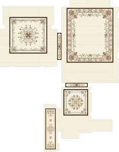 Custom floor medallion tile design in a Romanian luxury villa with marble inlay art