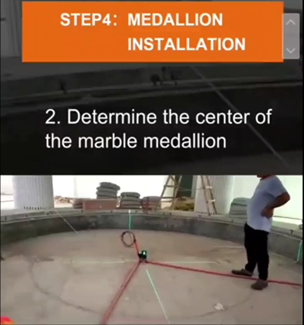 dry laying before marble inlay installation