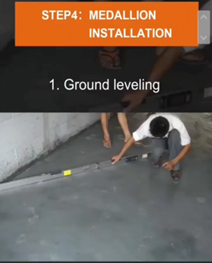 ground leveling before marble inlay installation