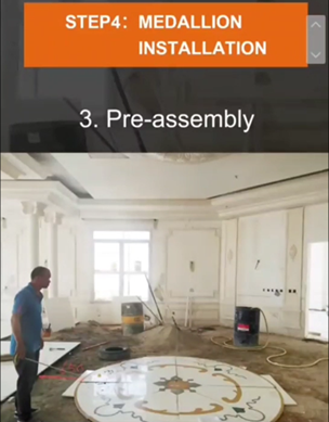 dry lying before marble inlay flooring installation