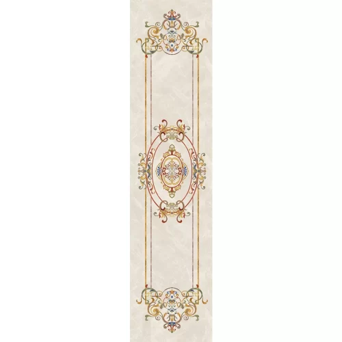 latest marble floor design with elegant inlay for corridor or hallway