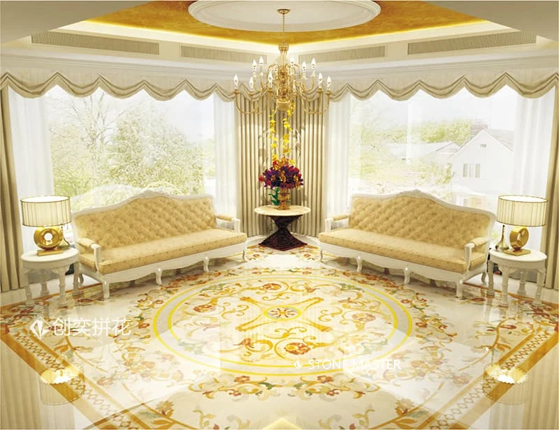 Foyer Design Stone Master Marble inlay beige color