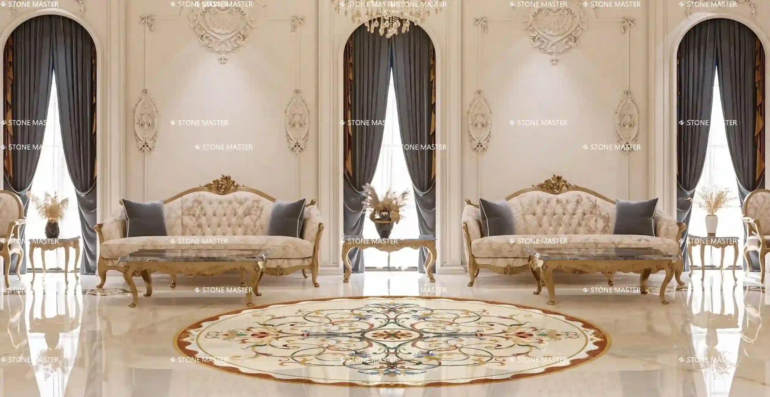 marble flooring in entryway hallway