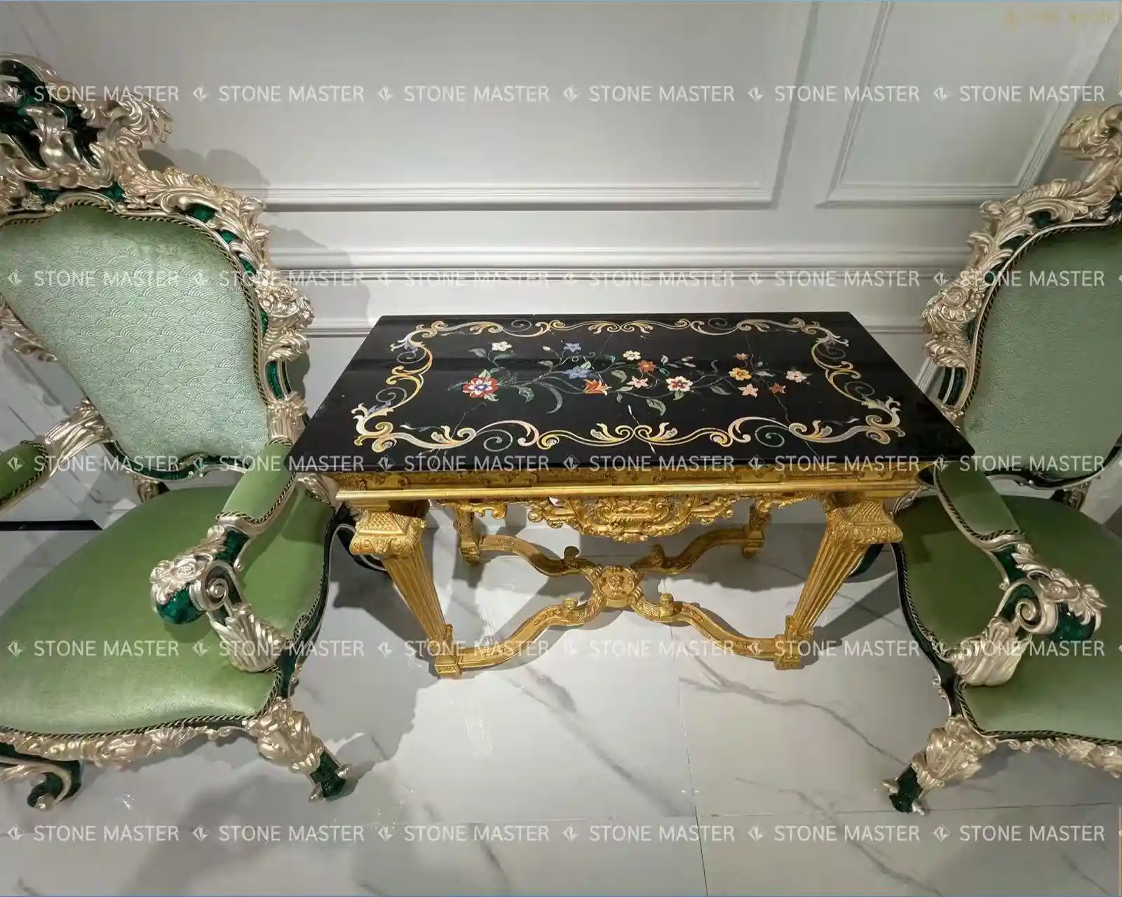 metal materials complement marble table