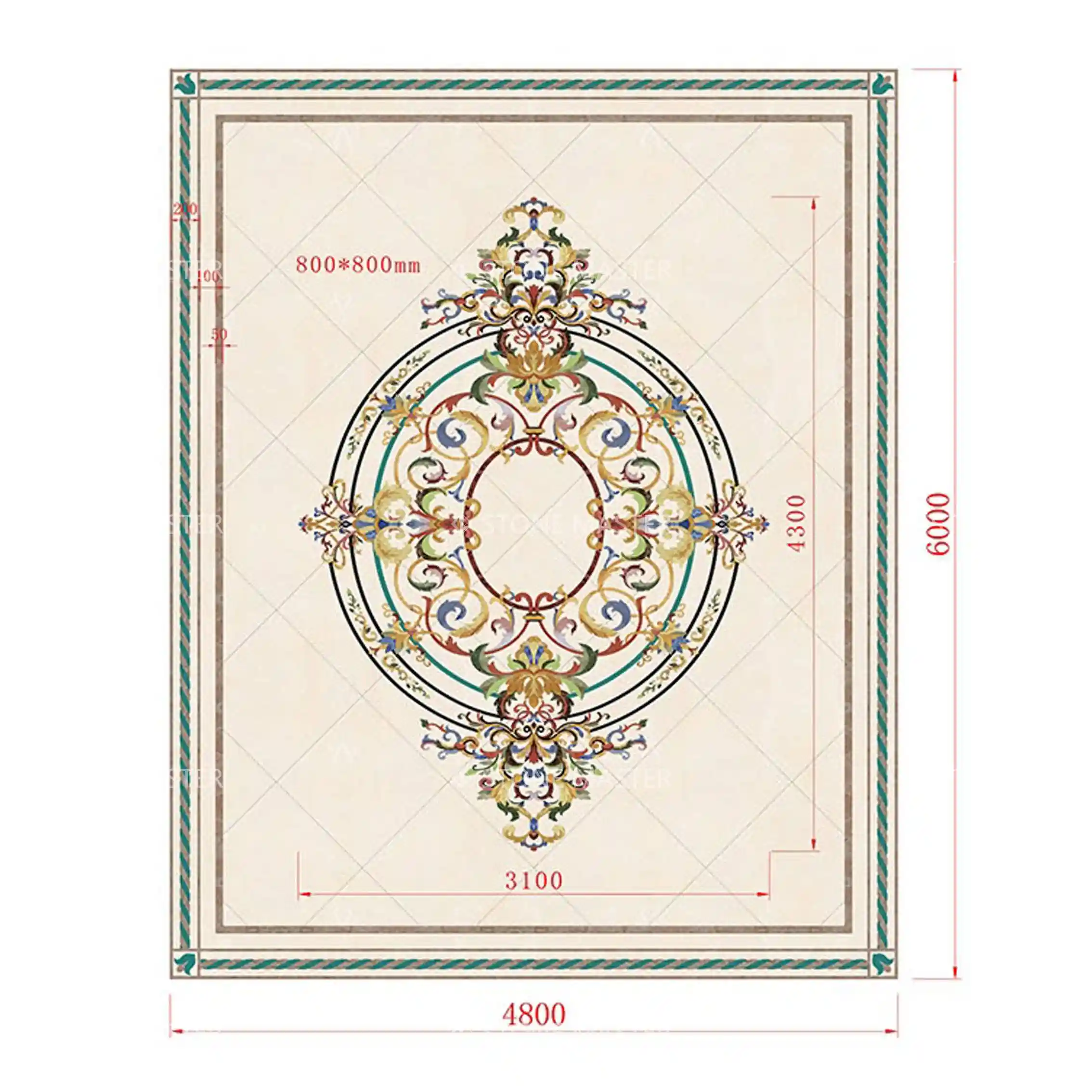 Modern Inlay Design Floor Design Excellence: Custom Marble Inlay for Modern Luxury
