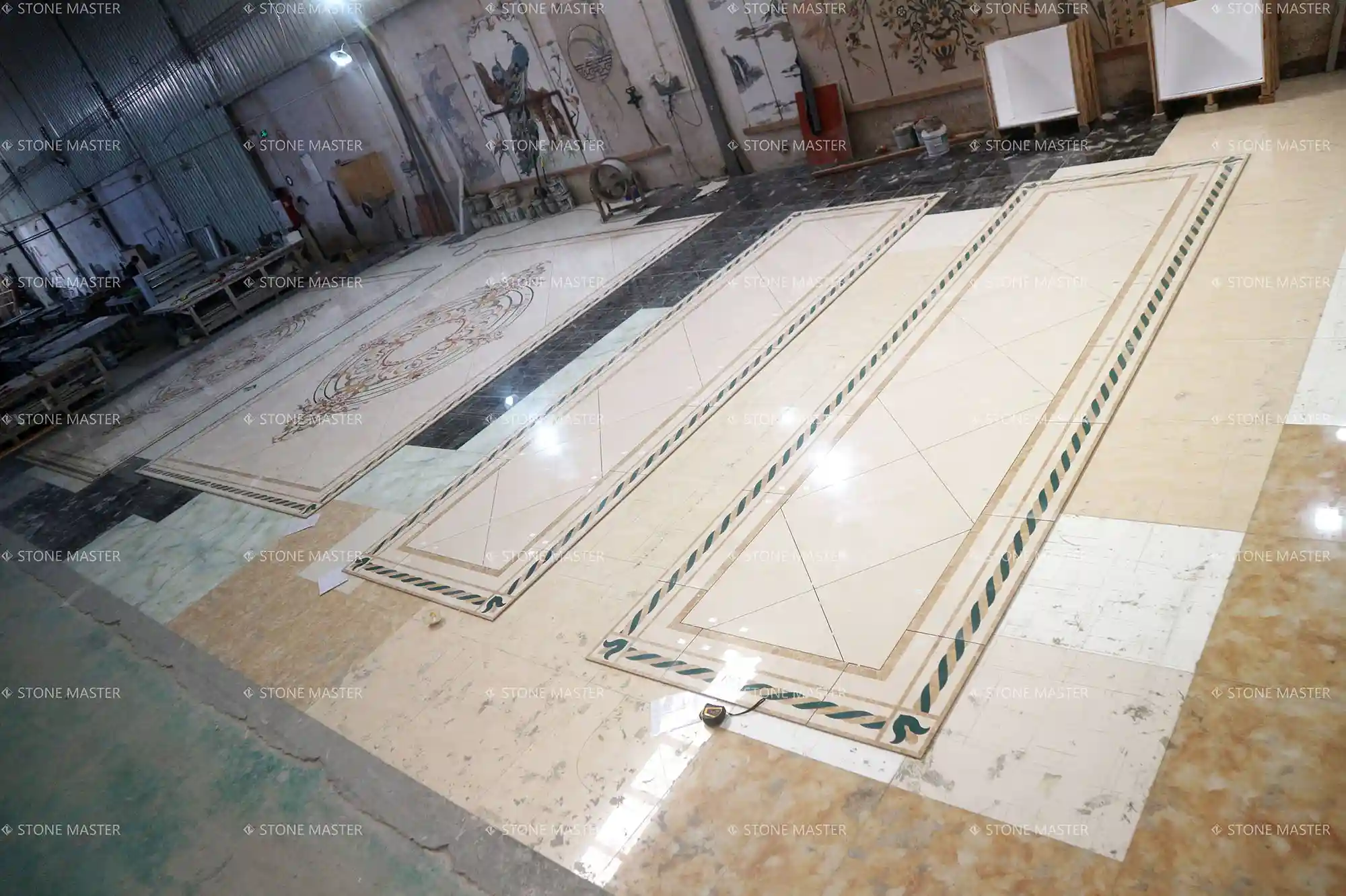 Floor Design Excellence: Custom Marble Inlay for Modern Luxury hotel