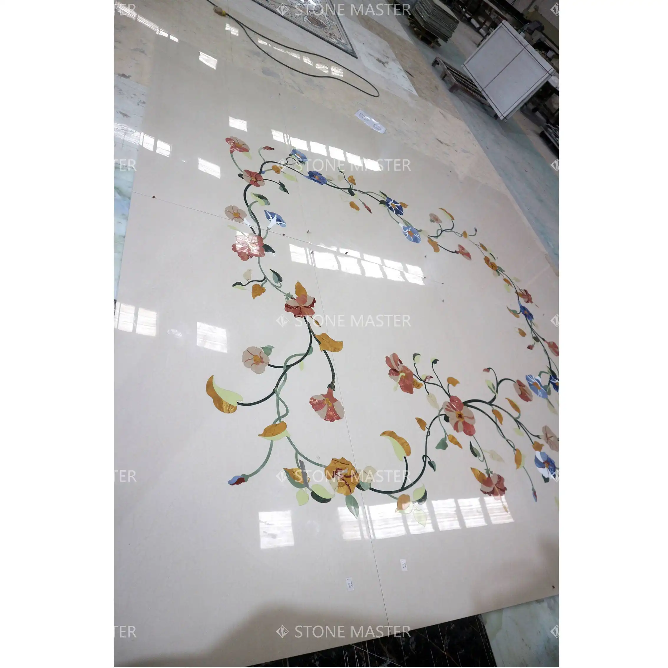 Floor Design Masterpiece: Custom Marble Inlay for Luxury Villas