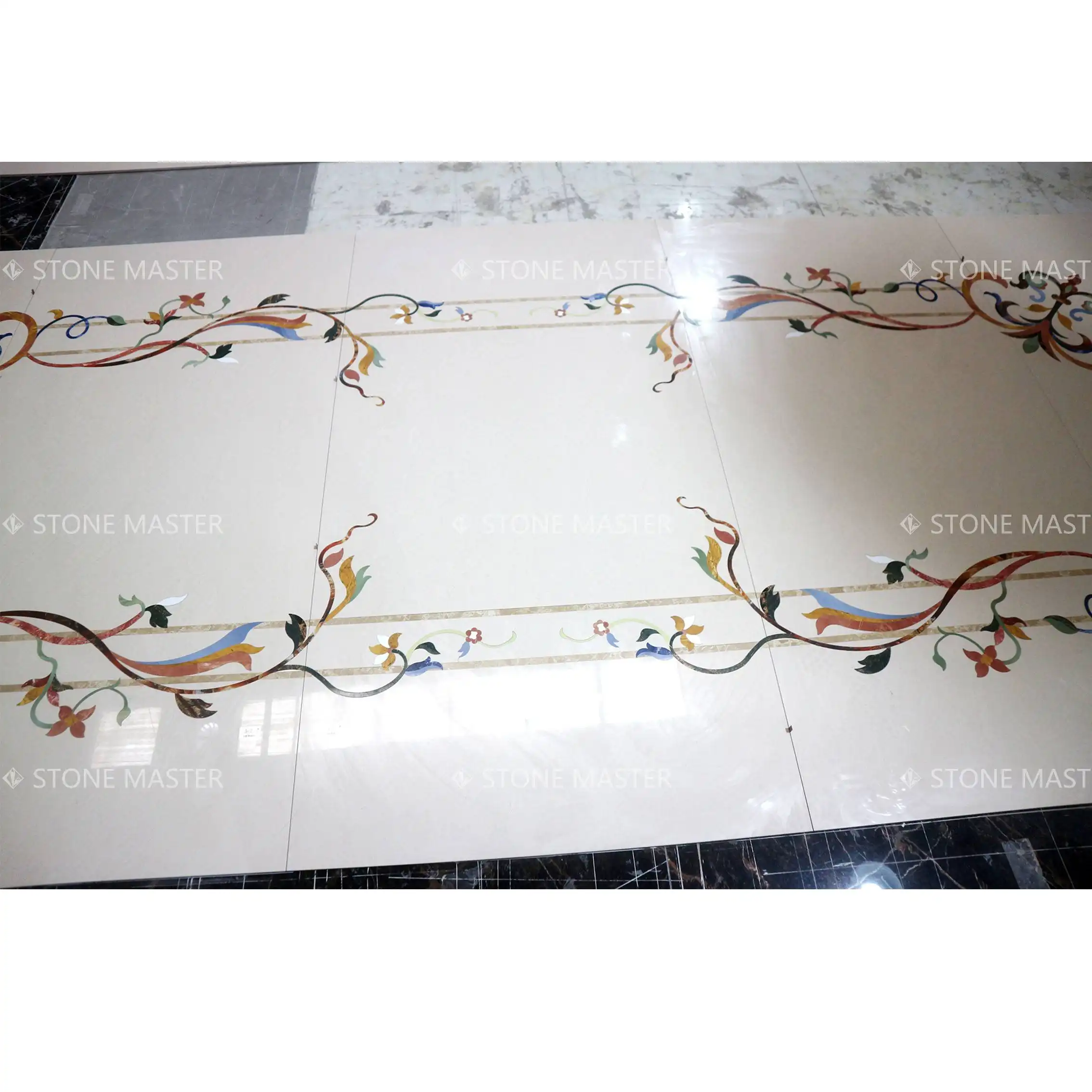 Floor Design Masterpiece: Custom Marble Inlay for Luxury Villas