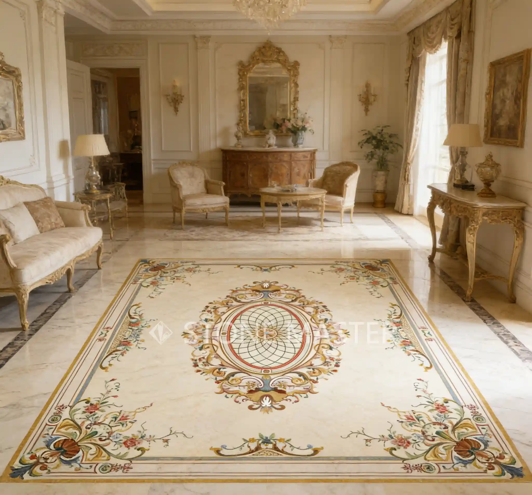 Marble Floor Design for Luxury Villa