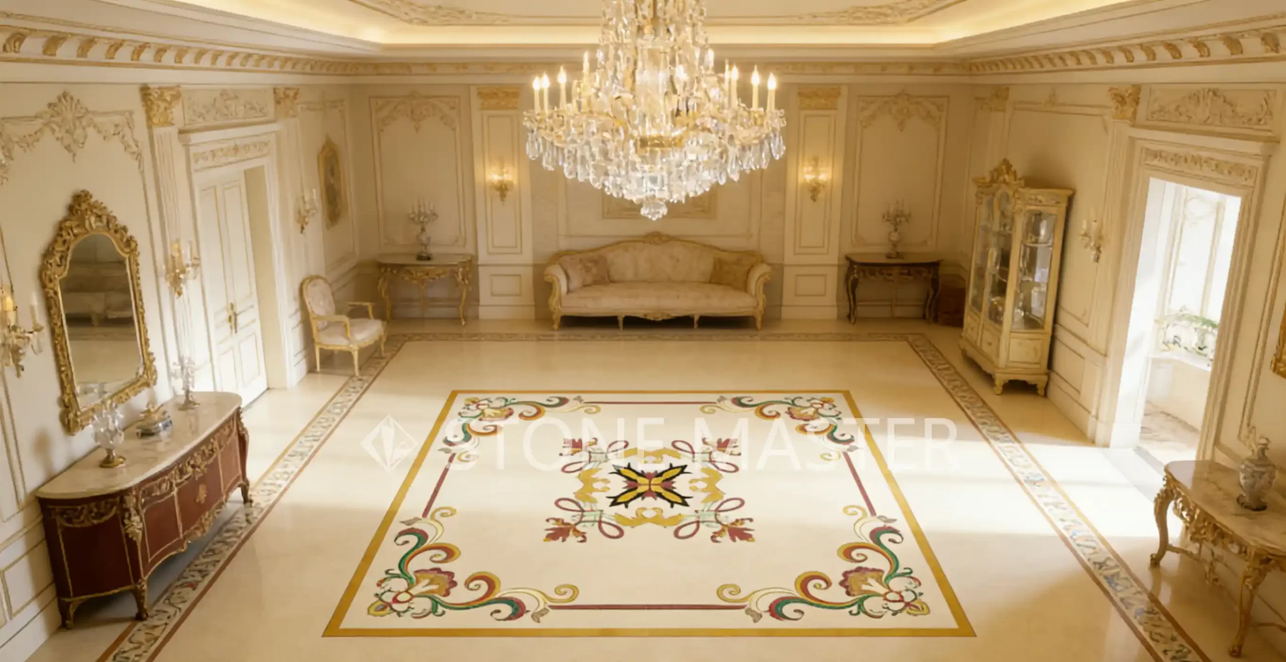Marble Floor Design for Luxury Villa