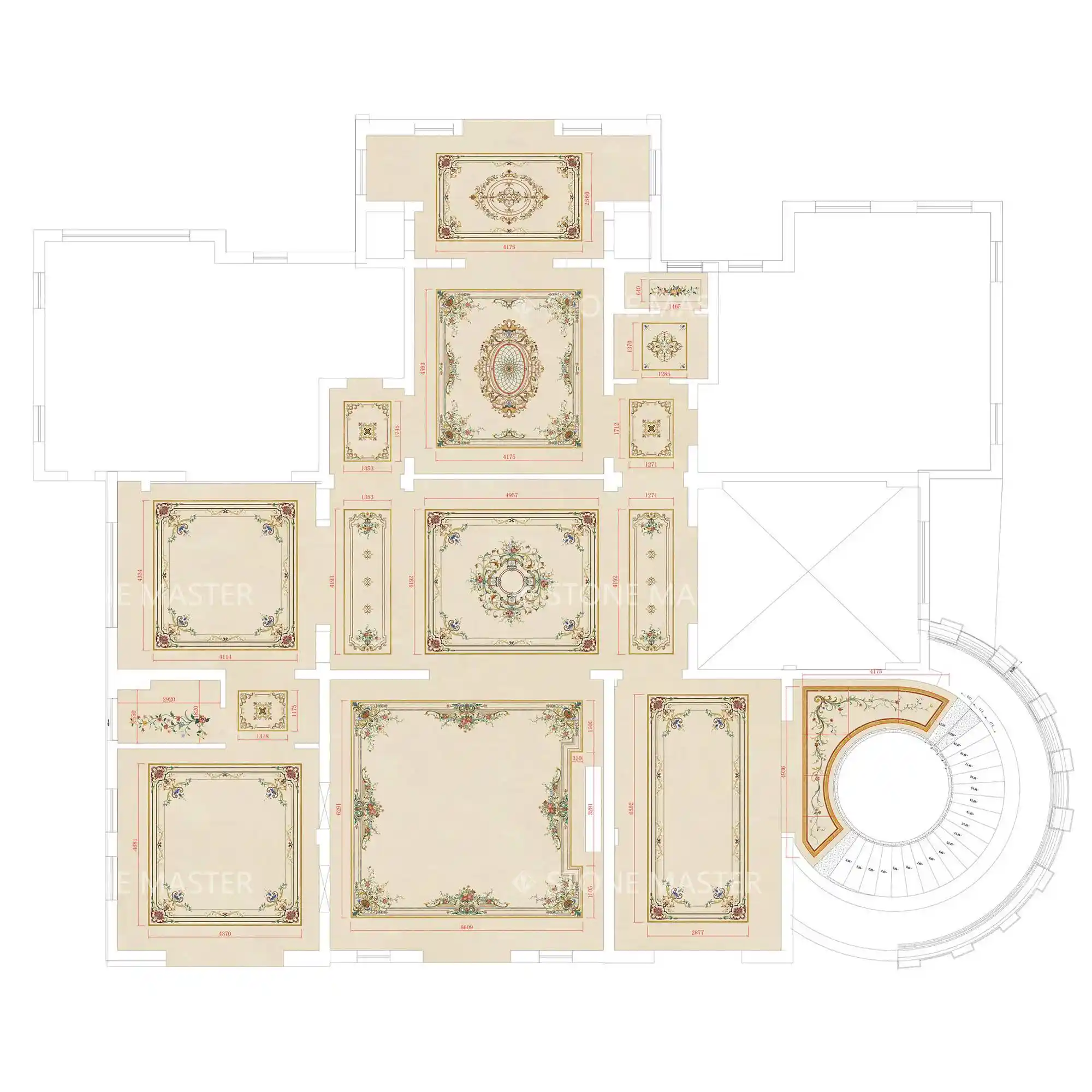 Marble Floor Design for Luxury Villa