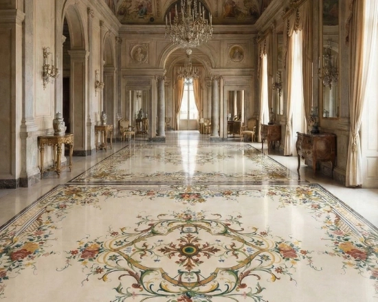 2 marble inlay medallion for luxury villa mansion