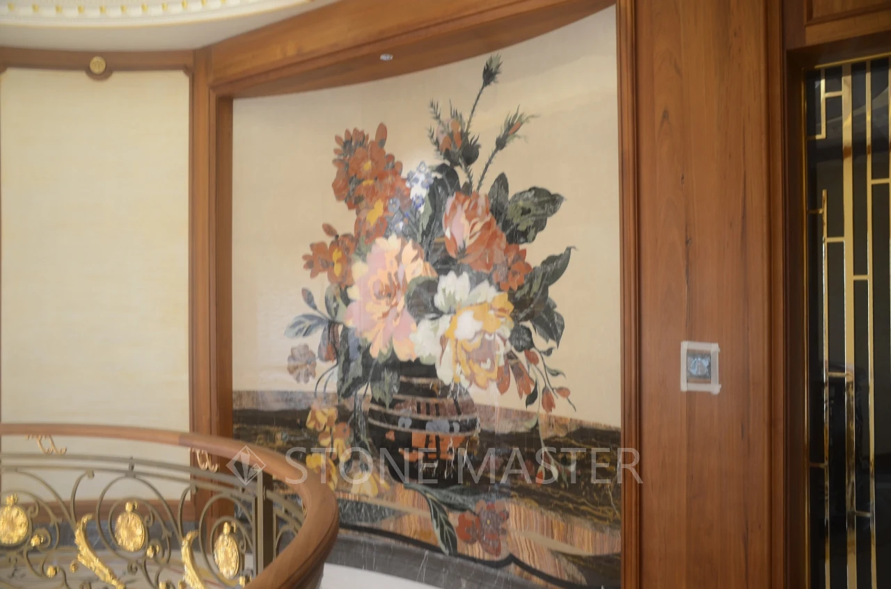 Curved Marble wall decor Design for Luxury Villa