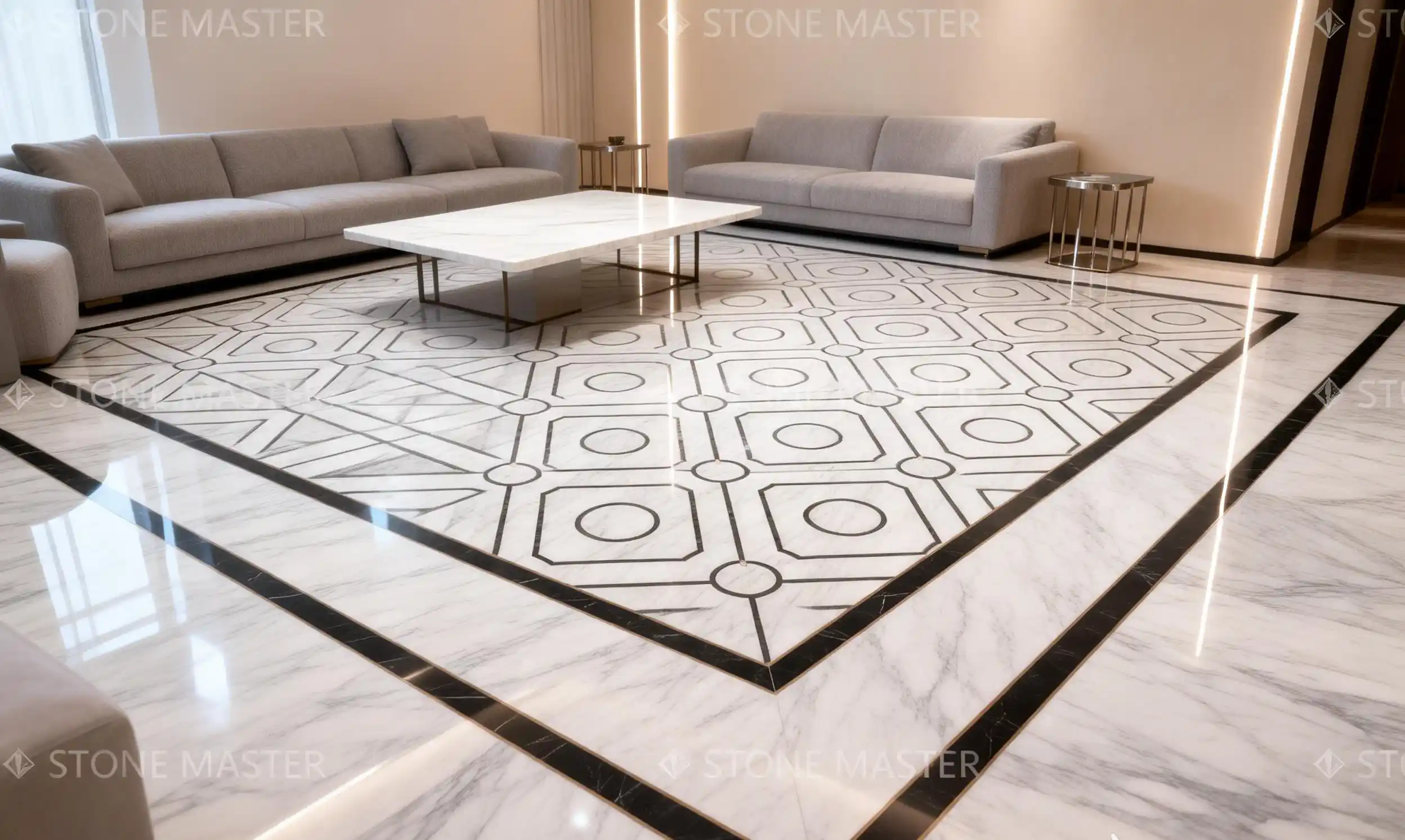 Modern Marble Floor Medallions Design