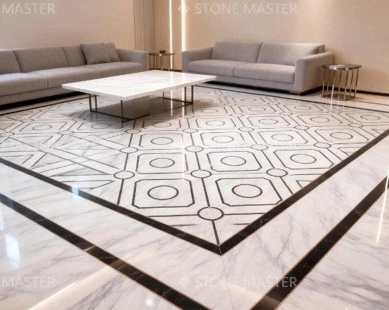 2 marble inlay medallion for luxury villa mansion