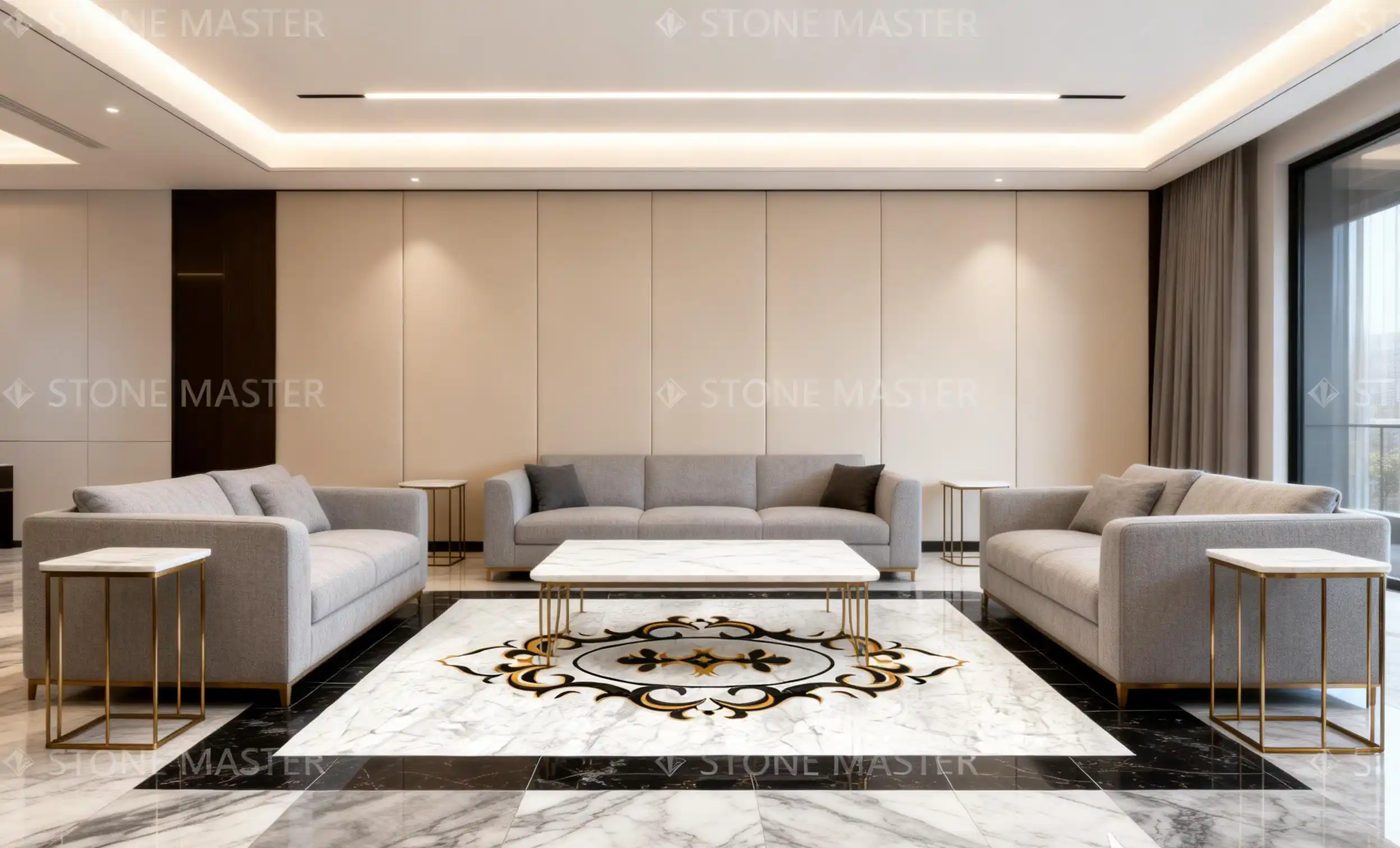 Modern Marble Floor Medallions Design