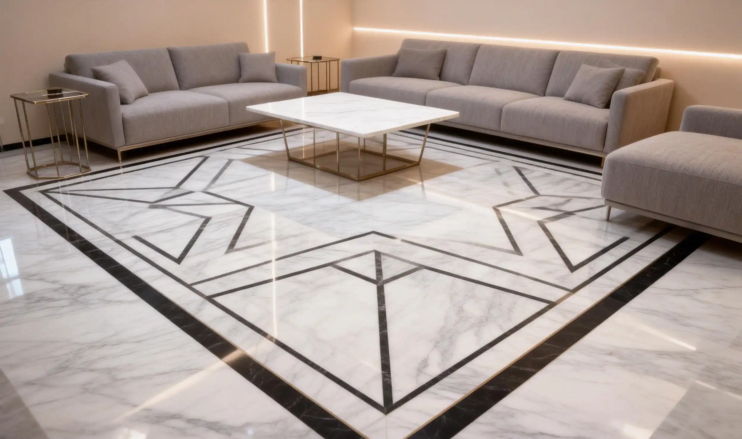 Modern Marble Floor Medallions Design