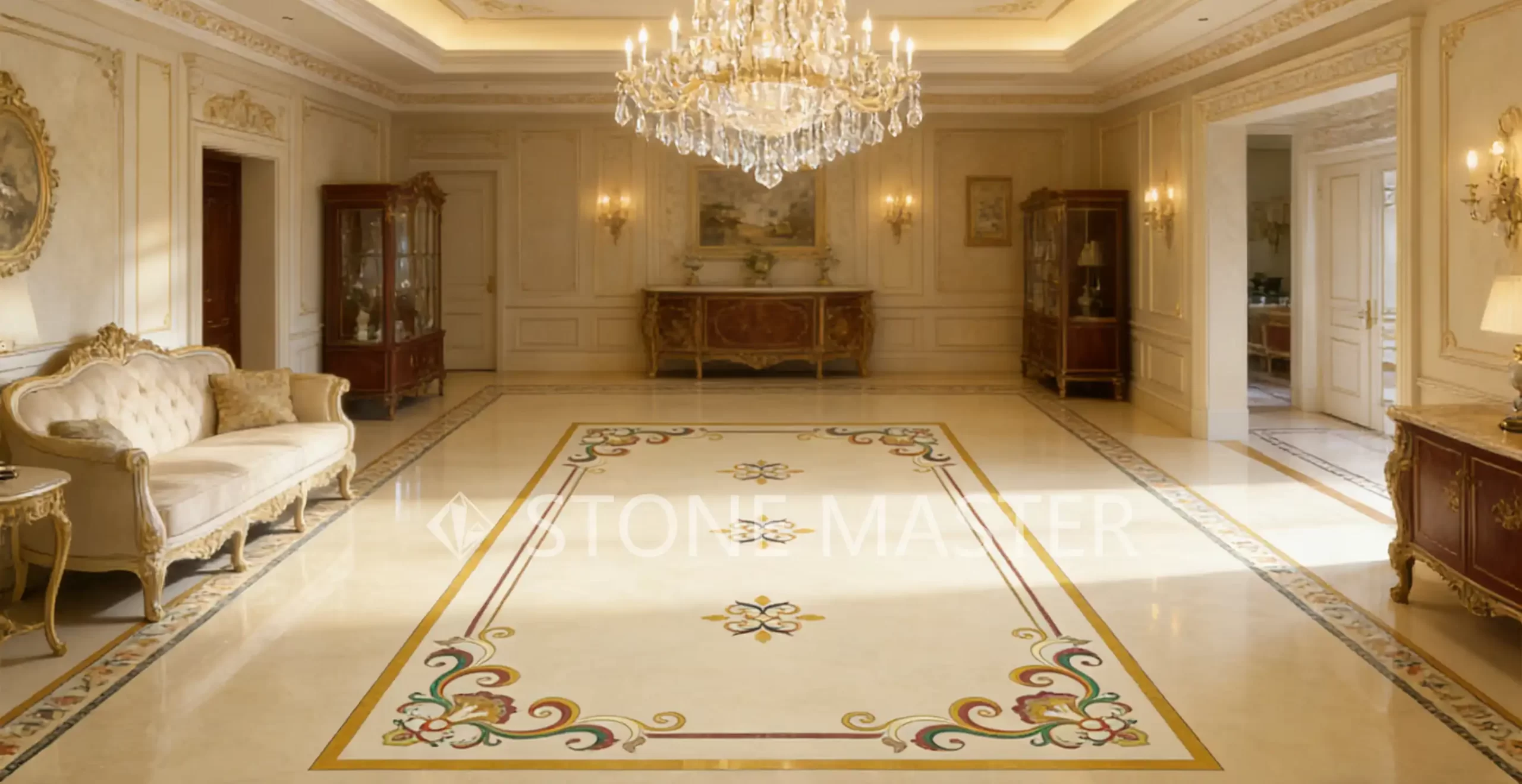 Marble Floor Design for Luxury Villa