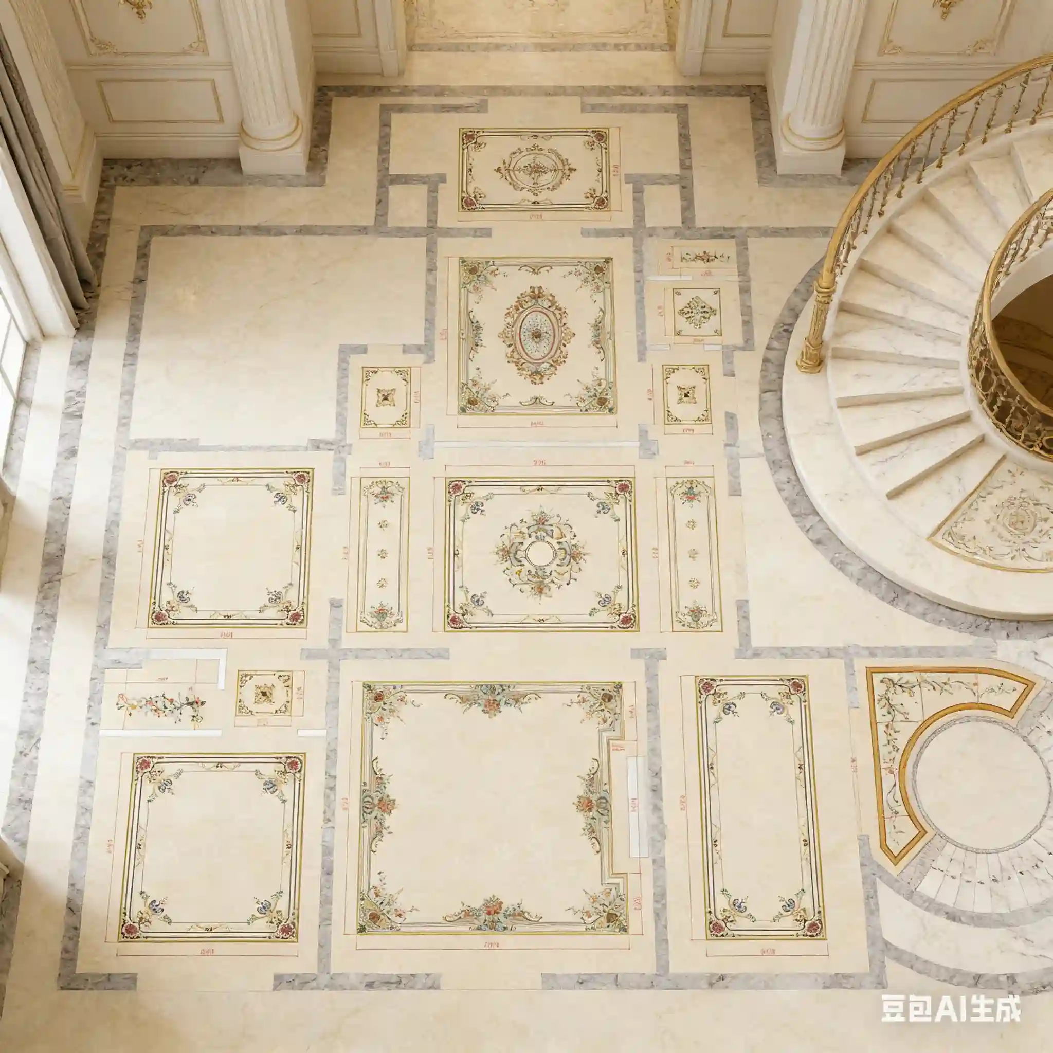 Marble Floor Design for Luxury Villa